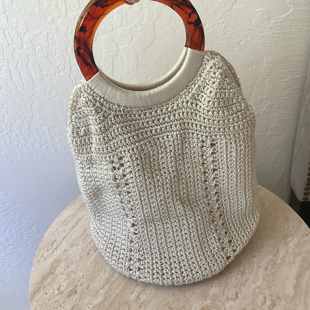 Lala crochet ivory tote